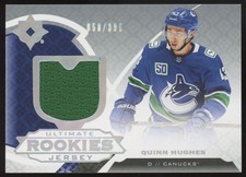 2019-20 UD Ultimate Collection Rookies Jersey Quinn Hughes RC /399 #189