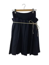 mina perhonen SKY SAND Pleated Skirt, Size 38, Wool, NVY, TA5940
