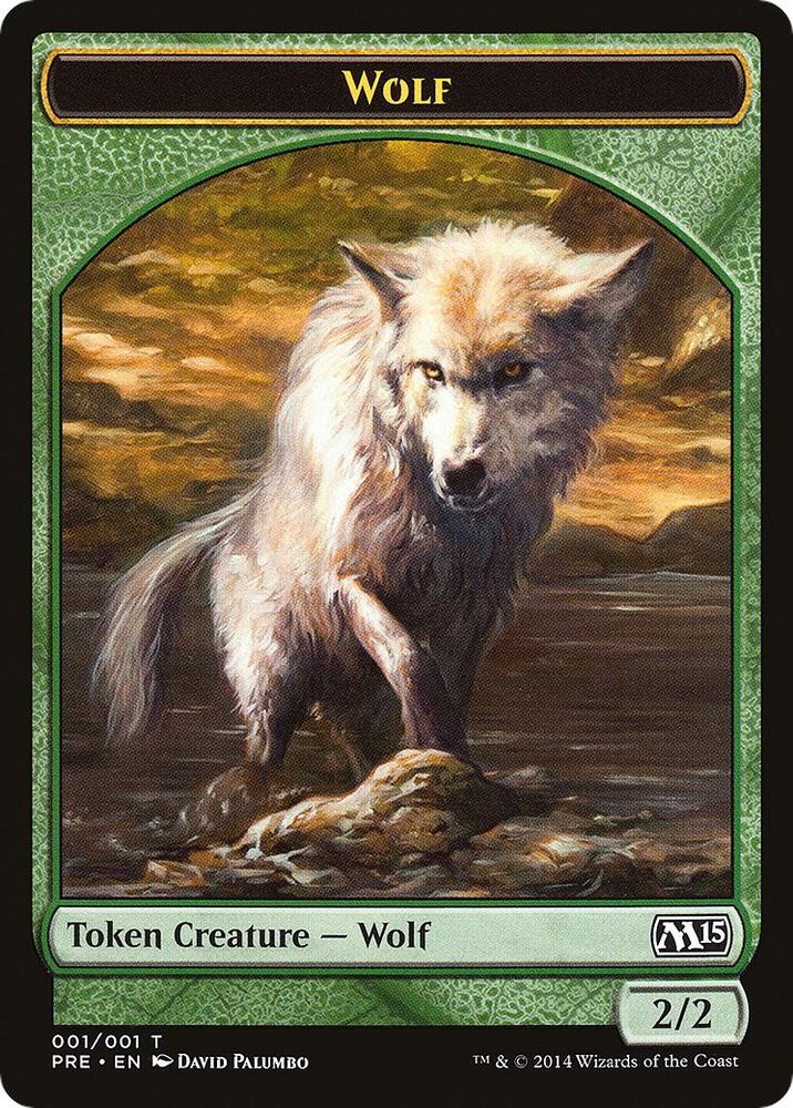 Wolf Token 1 Token Prerelease Cards Magic: The Gathering LP