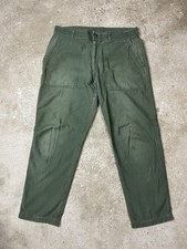 Vintage Sateen OG 107 Trousers Mens 33x27 Vietnam Military Issue Zipper 60s USA