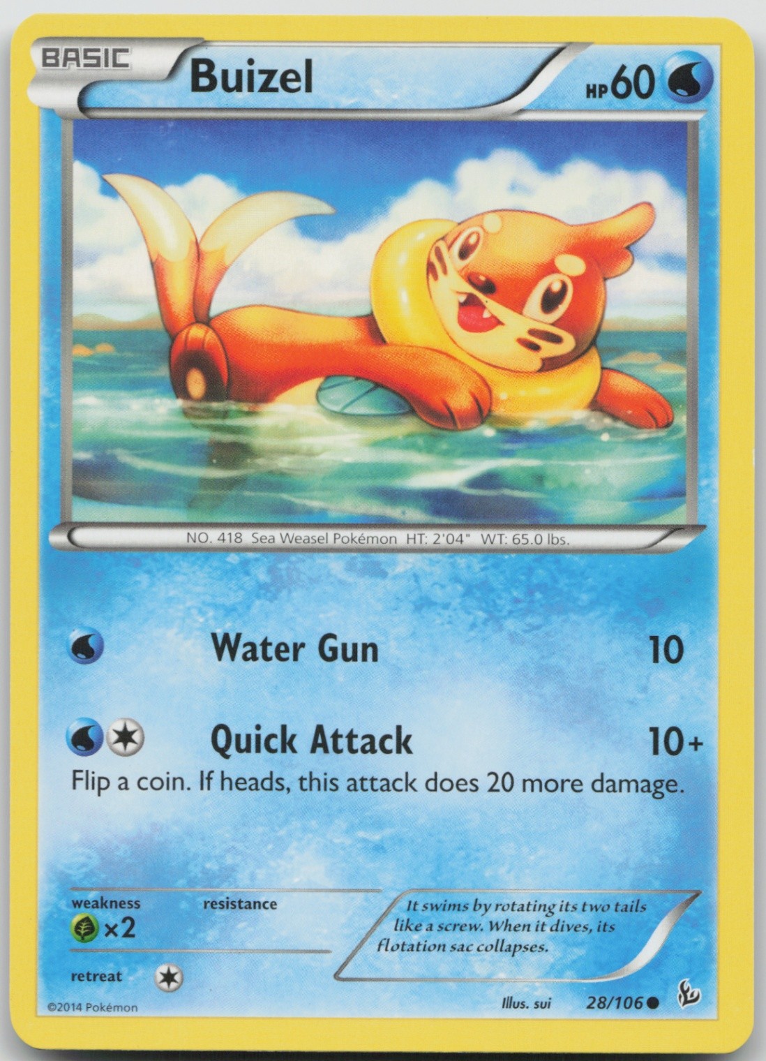 Buizel 28/106 Common XY - Flashfire LP Normal