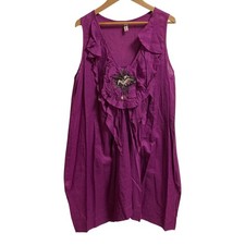 OLLEBOREBLA ALBEROBEL Pig Lace Ruffle Sleeveless Dress in Purple Women USED