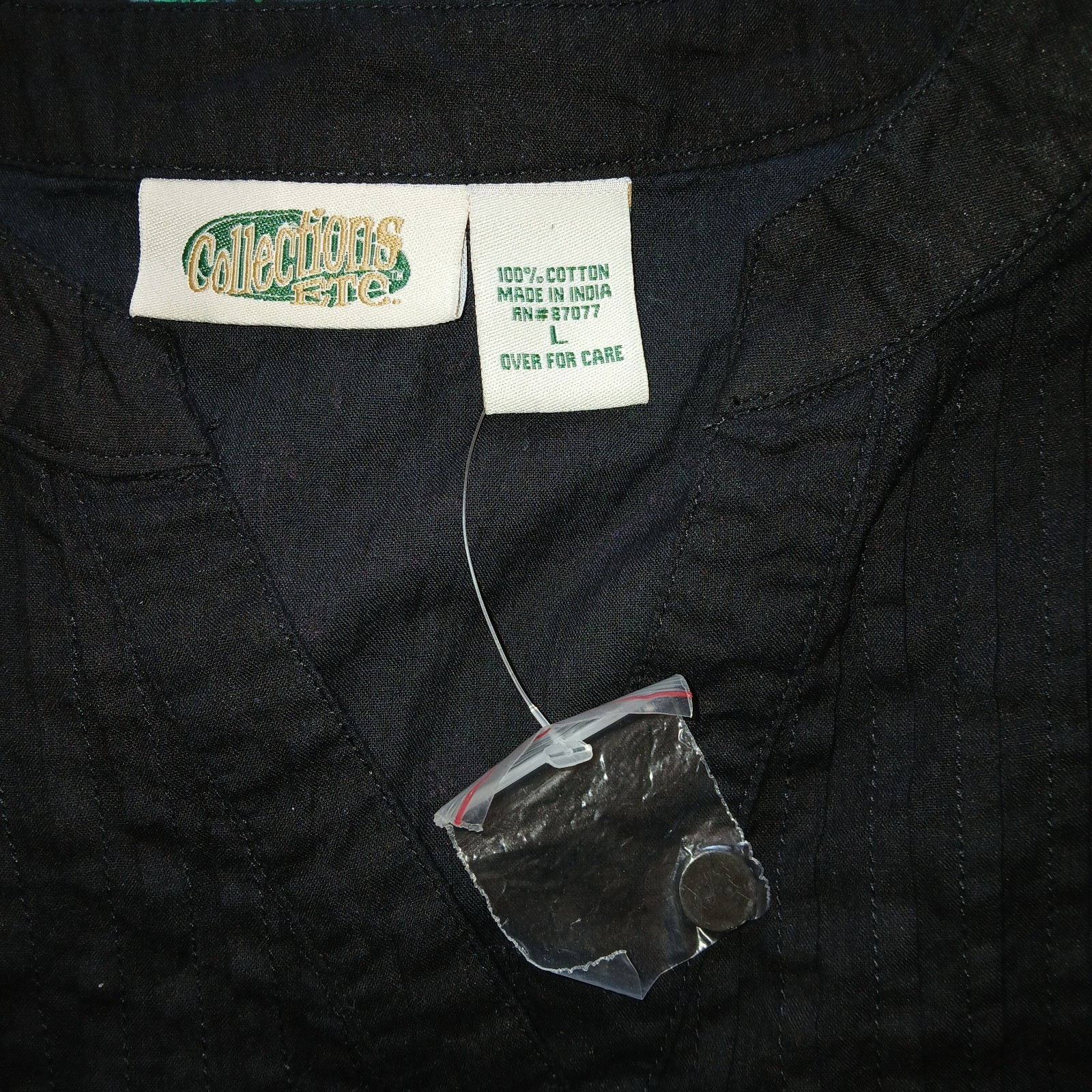 NEW Collections Etc L Paisley Pintuck Long Sleeve Light Cotton Top Multicolor 