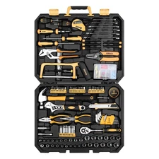 198 Piece Home Repair Tool Kit, Wrench Plastic Toolbox with General Household...