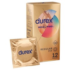 Durex Real Feel Condoms Latex-Free Ultra Thin Skin to Skin Sensation 12 Pack