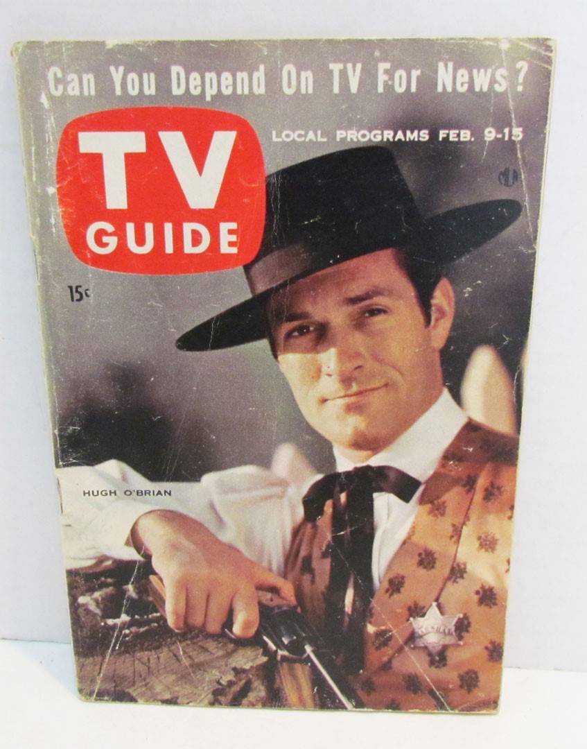 Tv Guide Magazine Feb. 9, 1957 Issue # 202 Hugh O'brian Wyatt Earp Western Cover