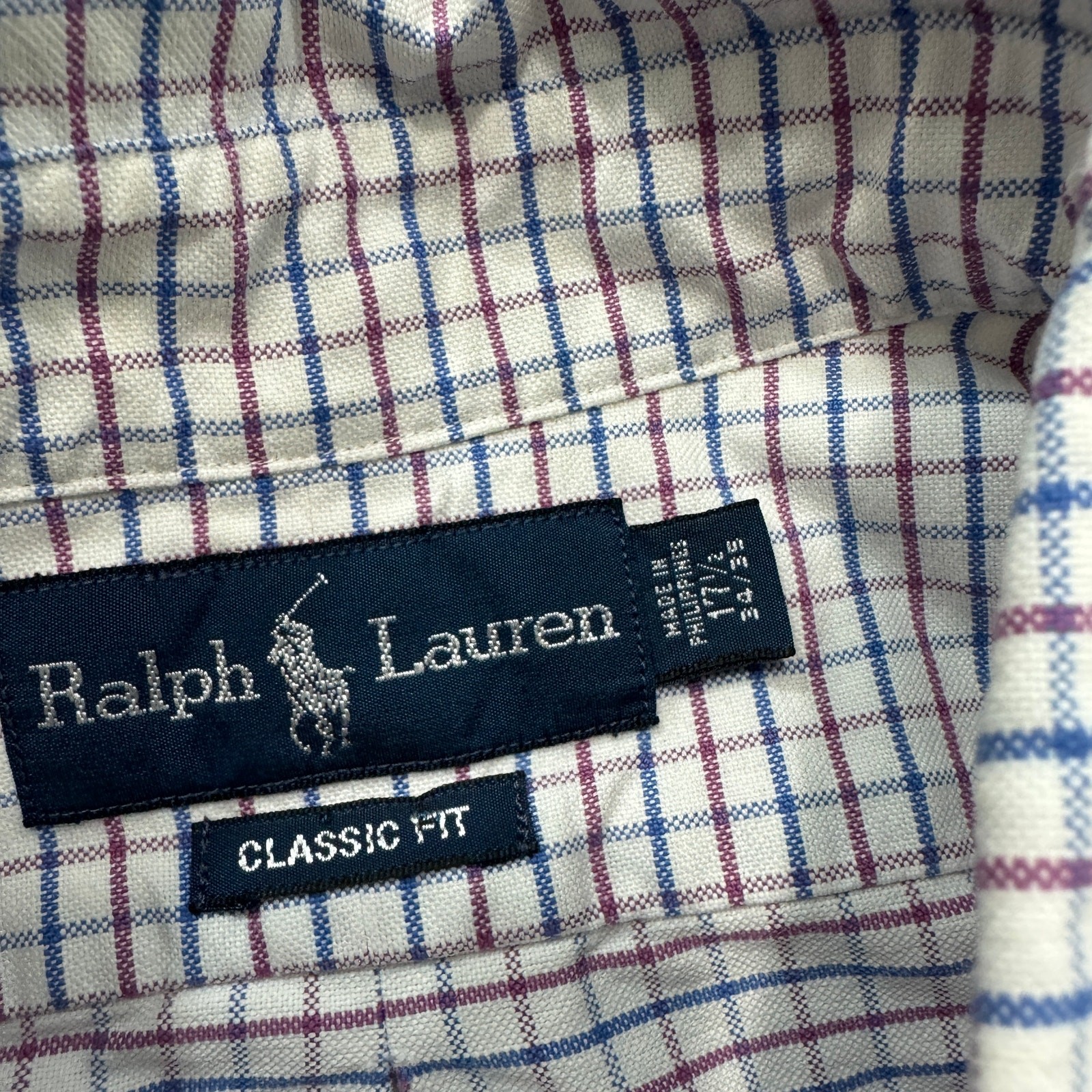 Polo Ralph Lauren camicia vestibilità classica uomo 17 5 36 37 plaid carne pony preppy