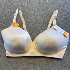 Warner's Blissful Benefits Wire-Free Contour Bra 40D Ultra Soft Beige NWT