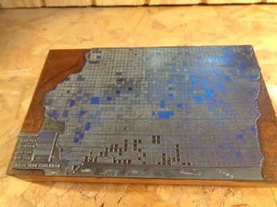 Iowa Farmland Value Map, Census of 1930 - Historic Iowa Printing Press Block