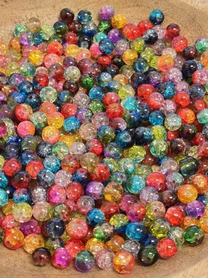 1200+ PCS MULTI-COLOR ROUND GLASS BEADS JEWELRY CRAFT MAKING LOOSE BEADS 8 mm