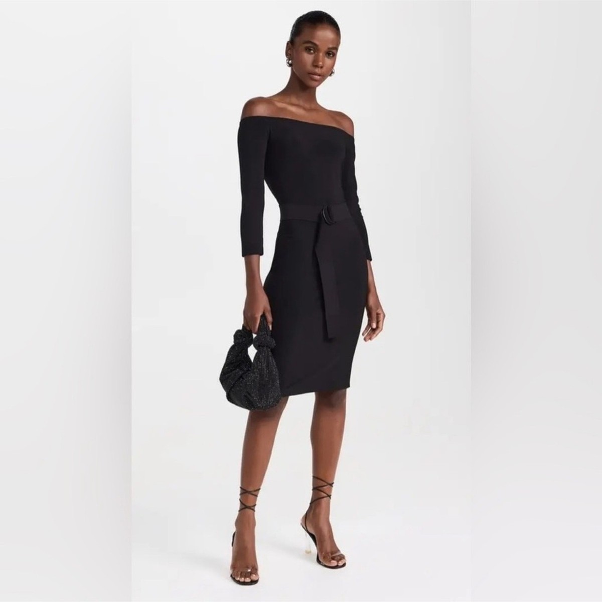 norma kamali dress black Black Sequin Mock Neck Mermaid Gown by Badgley Mischka main image 1