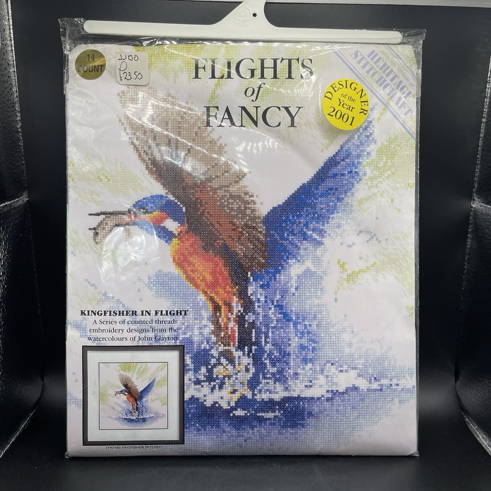 Kingfisher in Flight John Clayton Flights Fancy Cross Stitch Kit Heritage Craft