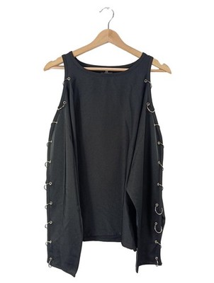 RESTYLE Oversized Bluse Damen Bluse Gr. DE 42 schwarz Casual-Look