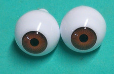 Full Round Vintage Acrylic Doll Eyes - Brown - Size -18mm -Tallina's - NOS