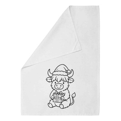 Geschirrtuch/Geschirrtuch 'Festive Highland Cow' aus Baumwolle (TW056861)
