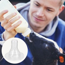 10Pcs Reusable Silicone Nursing Bottle Nipples for Lamb Calf Transparent