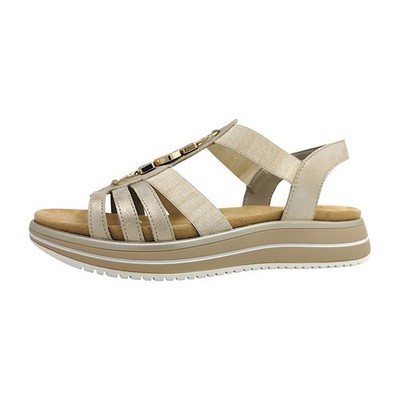 Remonte  Damenschuhe Sandalen Flach Gold Freizeit