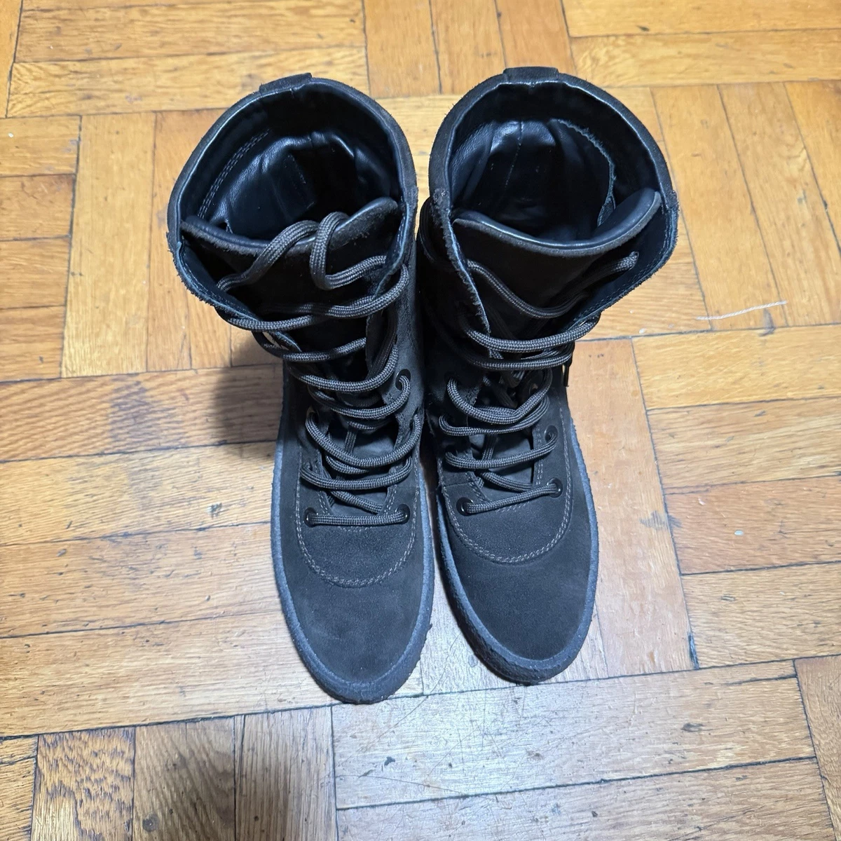 Yeezy Knit Boots‎ in Blue and Black with Brown Sole Yeezy Basketball Knit  main image 2
