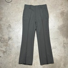 Vintage 70s Trousers Green flat front slacks talon zipper 33x31