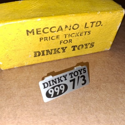 #123 1960er DINKY TOY METALL PREISSCHILD/ETIKETT (7'3) D.H.COMET BOAC FLUGZEUG (#999)
