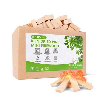 WFLUOLUO Pre-Cut 5'' Lengths Mini Firewood,Pine Kiln Dried Firewood,Small