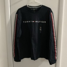 Tommy Hilfiger Men s Cotton Long Sleeve Shirt Navy Blue L