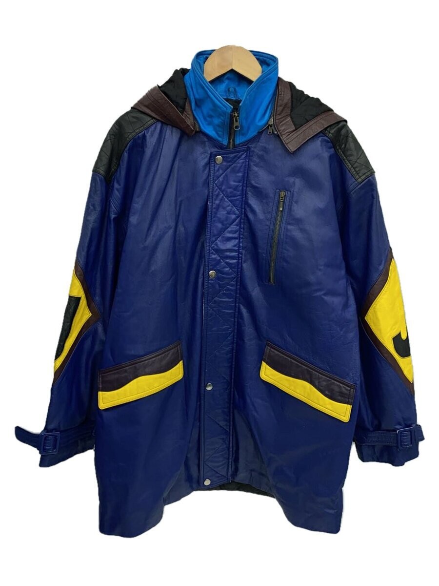 Mr.o Blue Leather Blouson Jacket Size L Style 1306