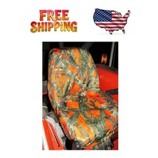 Custom Fit Tractor Seat Cover in Mc2 Orange Camo for Select Kubota Models