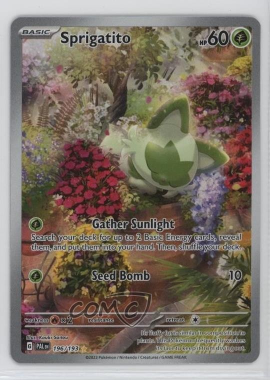Sprigatito Illustration Rare Pokemon Scarlet & Violet Paldea Evolved PAL #196