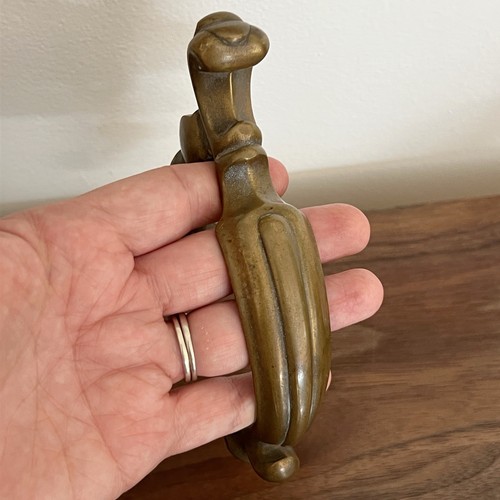 Llamador de puerta de latón macizo pesado grande recuperado de colección placa de golpe 6,75" - Imagen 6 de 6