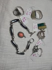 7 Lot Vintage Silver 50 Grams Gemstone Ring Bracelet  Pendant  925 | Sterling