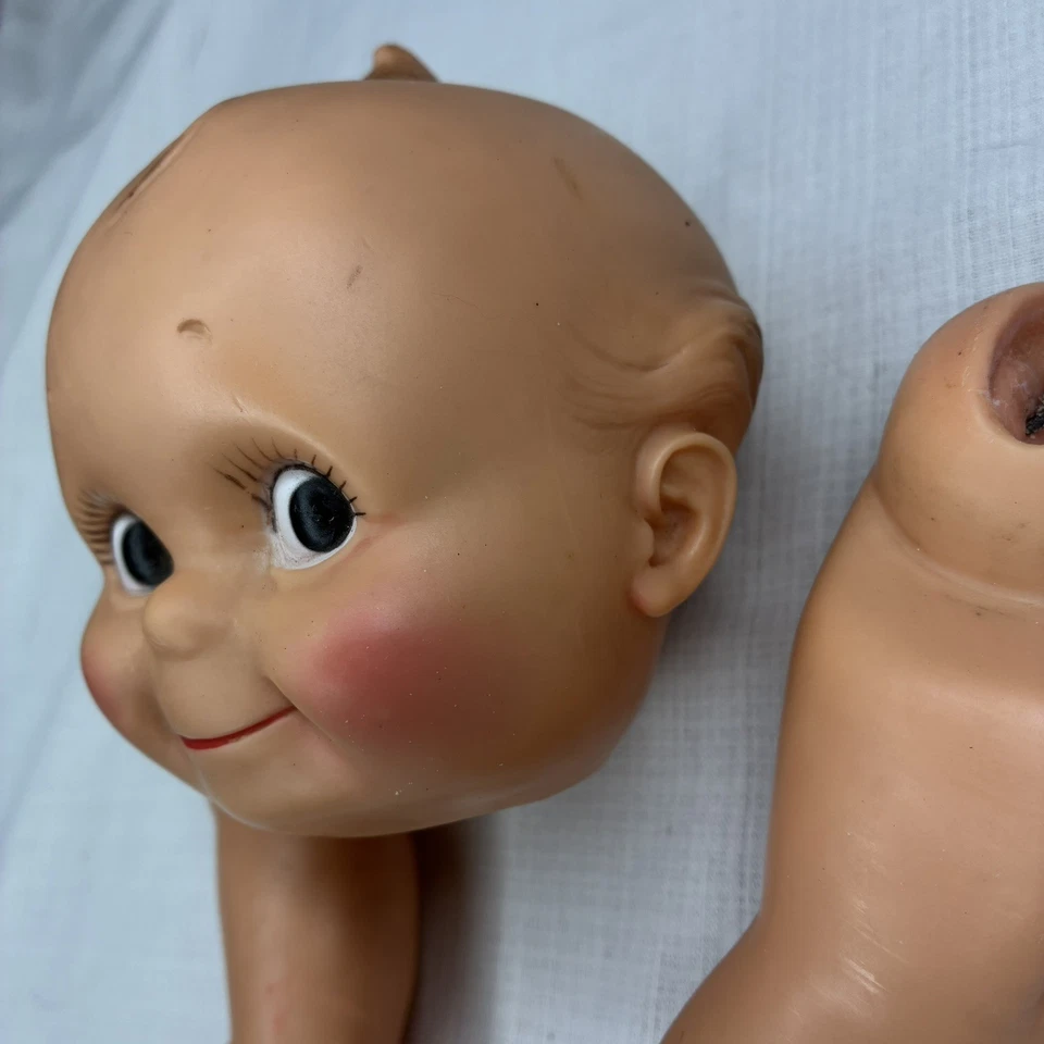 Vinyl Kewpie Cameo Doll Head And Legs Vintage Doll Parts 5 Inch Head 6 Inch Legs - Image 2 of 4