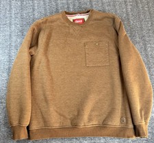 Coleman Mens Sherpa Lined Waffle Henley Shirt Chest Pocket Brown Large