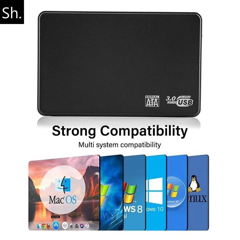 Sh Case Esterno per Hard Disk 2.5 SATA a USB 3.0 Box per SSD/HDD Portatile Case - Immagine 4 di 4