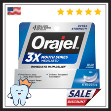 Orajel 3X for Mouth Sores Maximum Strength Gel Tube 0.42oz- From 1 Oral Pain...