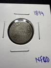 1894 Newfoundland NFLD Canadian Silver 10 Cents Coin