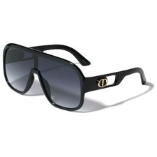 Black Shield Sunglasses Oversized Luxury Fashion Sun Glasses Women Men Shades