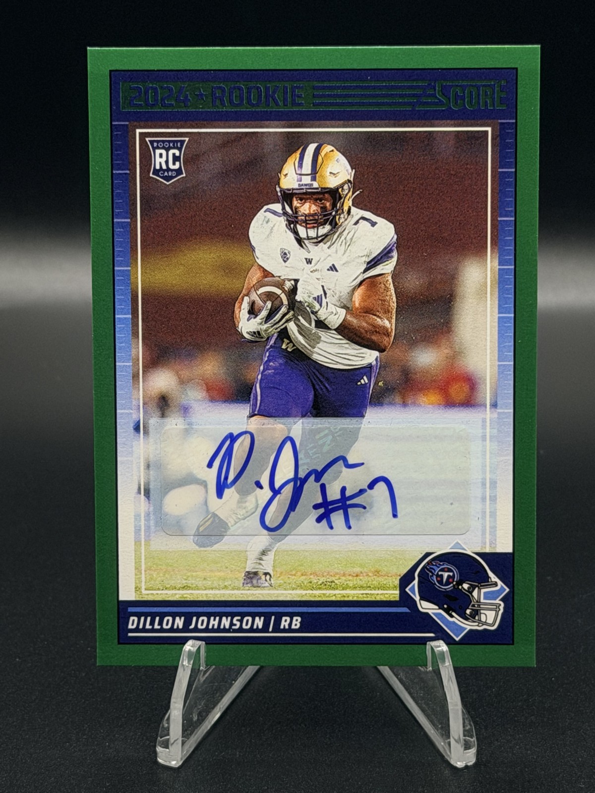 2024 Score - Rookies Dillon Johnson #301 Green Signatures (AU, RC)