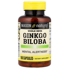 Whole Herb Ginkgo Biloba, 180 Capsules (125 mg per Capsule)