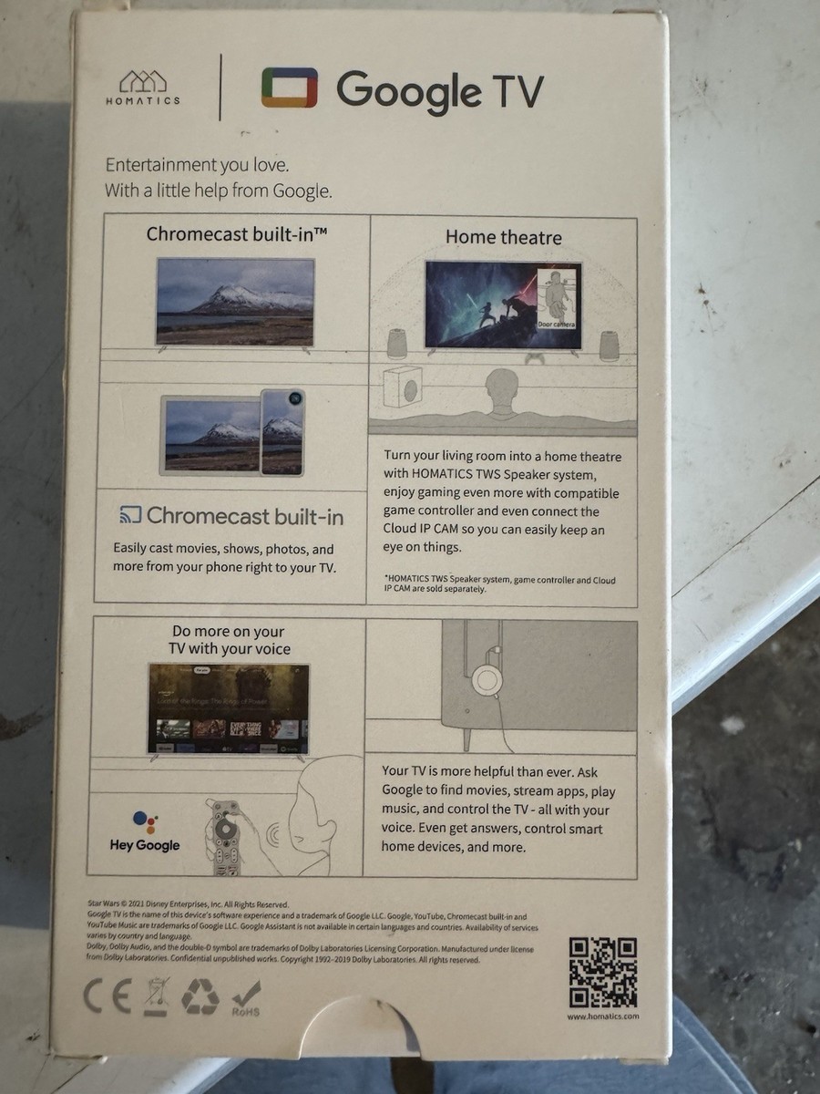 Google Chromecast with Google TV 4K Streaming Service - White for