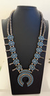 131.4g VINTAGE Reversible Zuni Sterling Turquoise Red Coral Squash Blossom — photo 1
