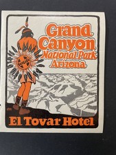 Original Hotel Label Grand Canyon El Tovar Hotel