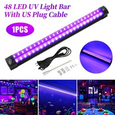 UV Black Light Bar Fixtures Ultraviolet Lamp Strip US Plug DJ Party Club 48LED