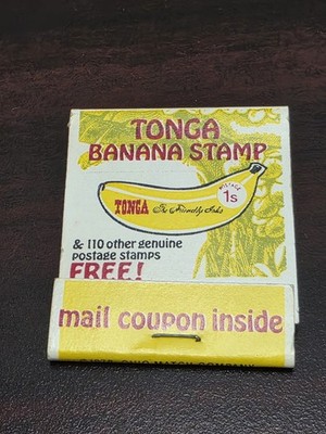 Vtg Matchbook Cover Tonga Banana 110 Free Postage Stamp Offer H E Harris