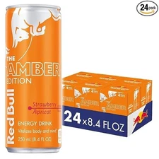 Red Bull Amber Edition Strawberry Apricot Energy Drink, 8.4 Fl Oz, (Pack of 24)
