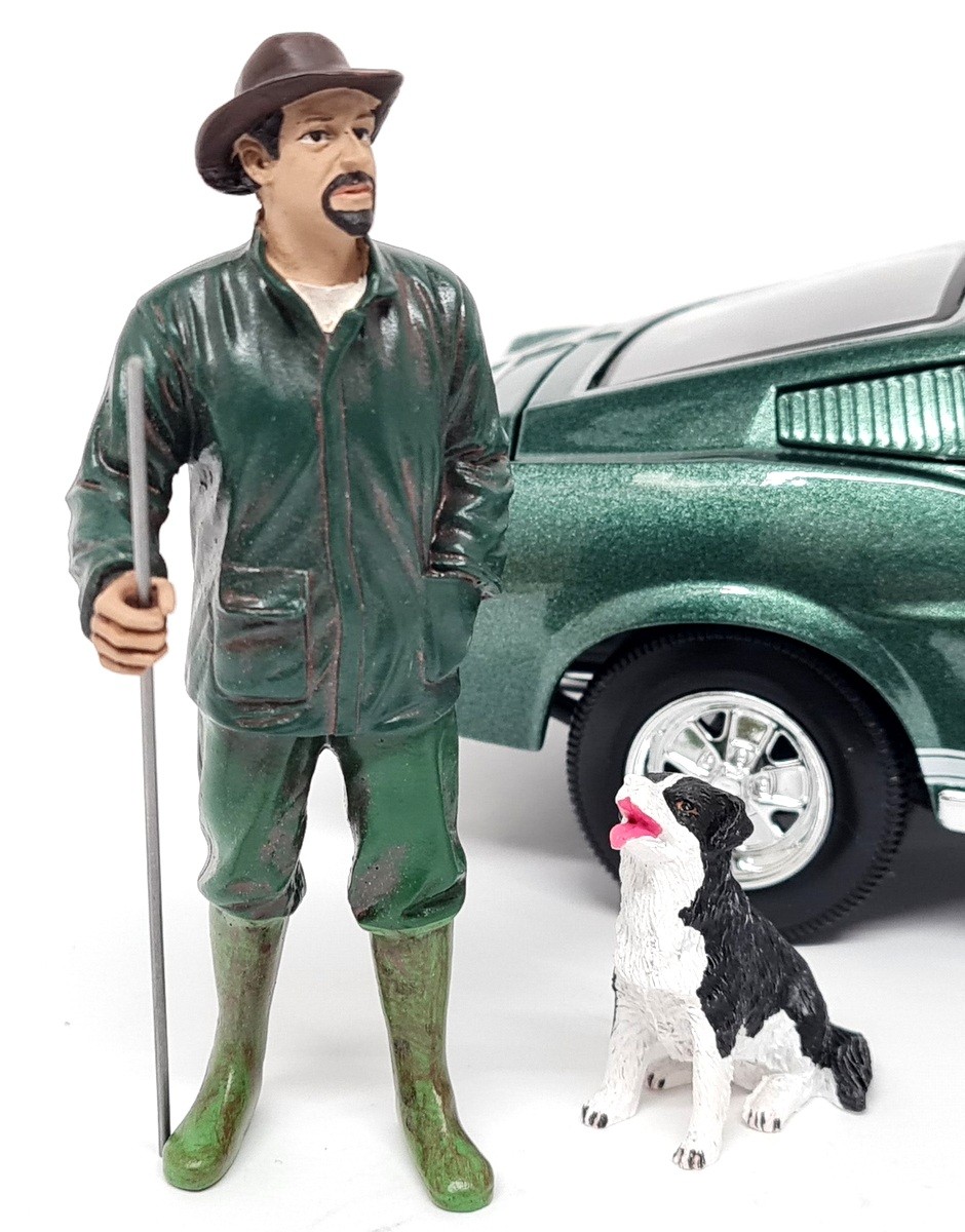 American Diorama 1/18 Patrick + Dog Figure Poly Resin model Car display