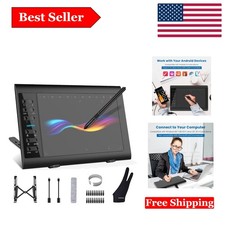 Professional 10x6 Inch Graphics Drawing Tablet with Battery-Free Pen Hotkeys