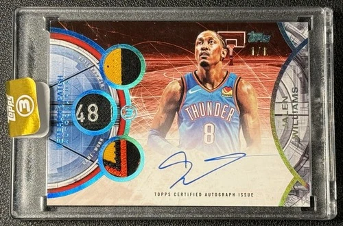 JALEN WILLIAMS 2025-26 TOPPS 3 VETERAN REFRACTOR GU TAG PATCH AUTO PLATINUM 1/1