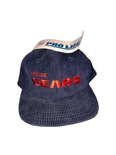 NWT NEW Vintage Chicago Bears Corduroy Snapback Hat 80s 90s Vtg NFL Spell Out
