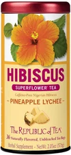 Hibiscus Pineapple Lychee Tea Bags, Fruit Herbal Tea, Caffeine-Free Tropical Tea